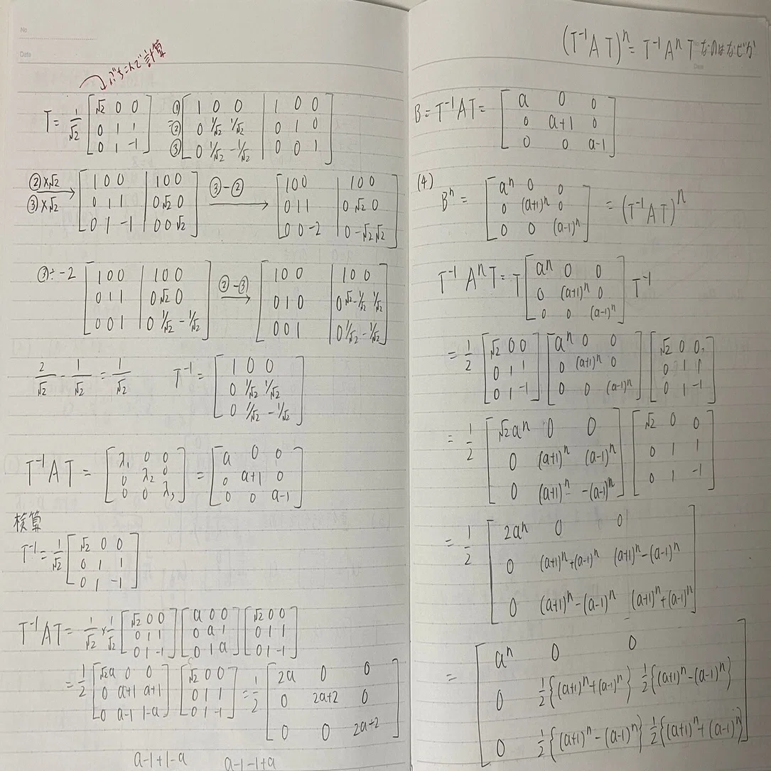 九州大学総合理工学府三類線形代数解答｜ひがし