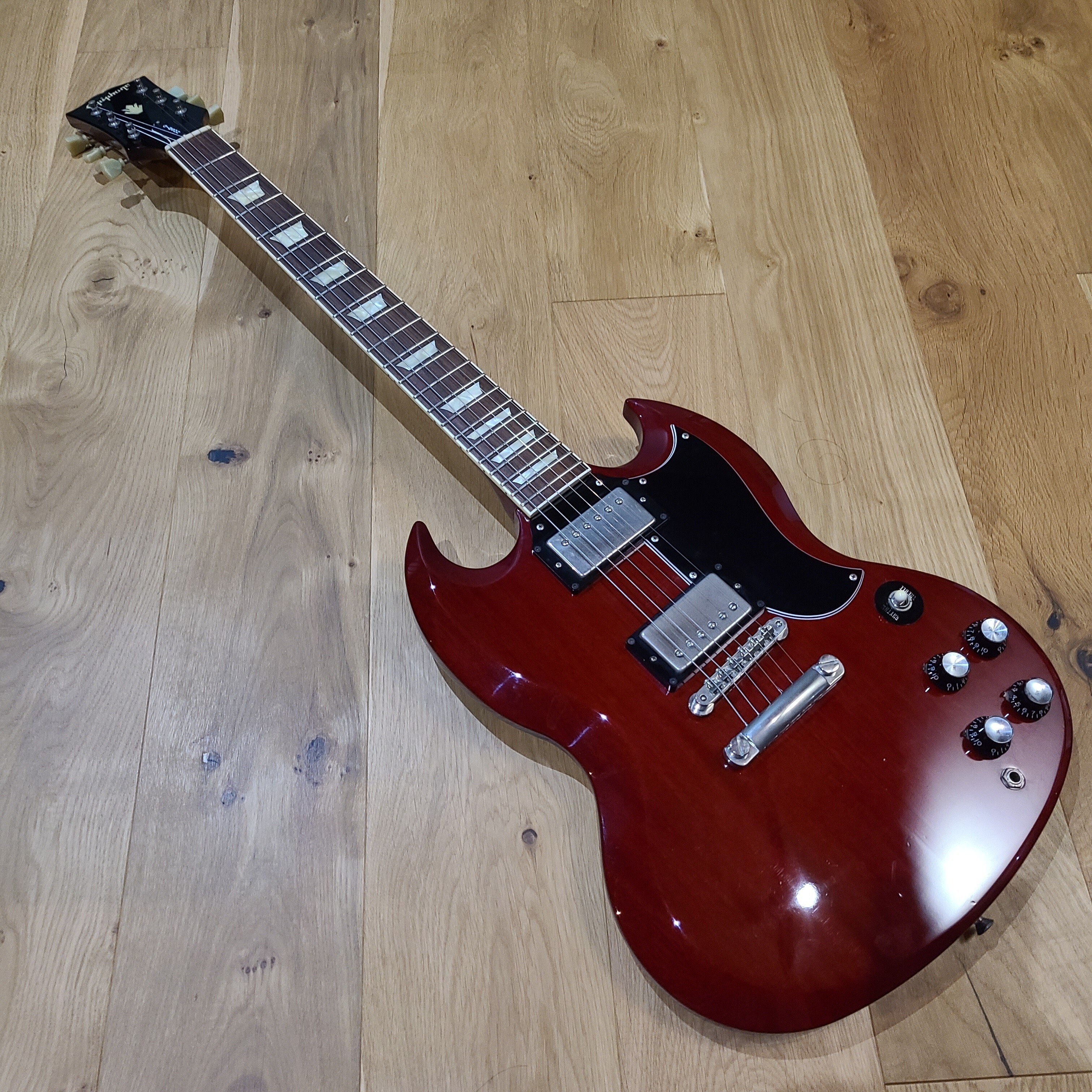 新作新作登場Epiphone SG-70 1998年製 Made In Japan　 リア　Gibson刻印ナンバード PAF　Gibsonヘッド ギブソン