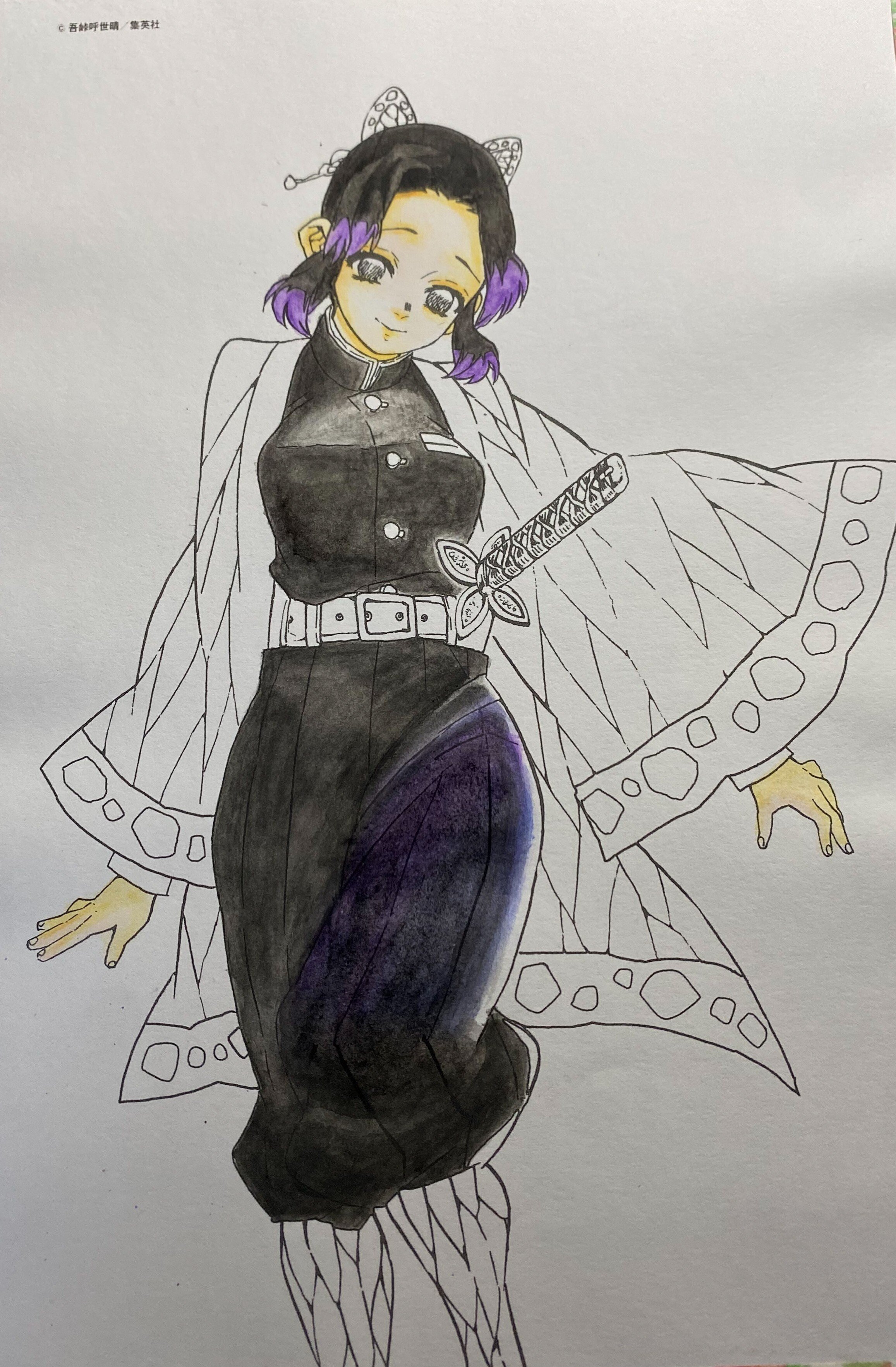 鬼滅の刃塗絵帳×水性色鉛筆｜ポキポキ