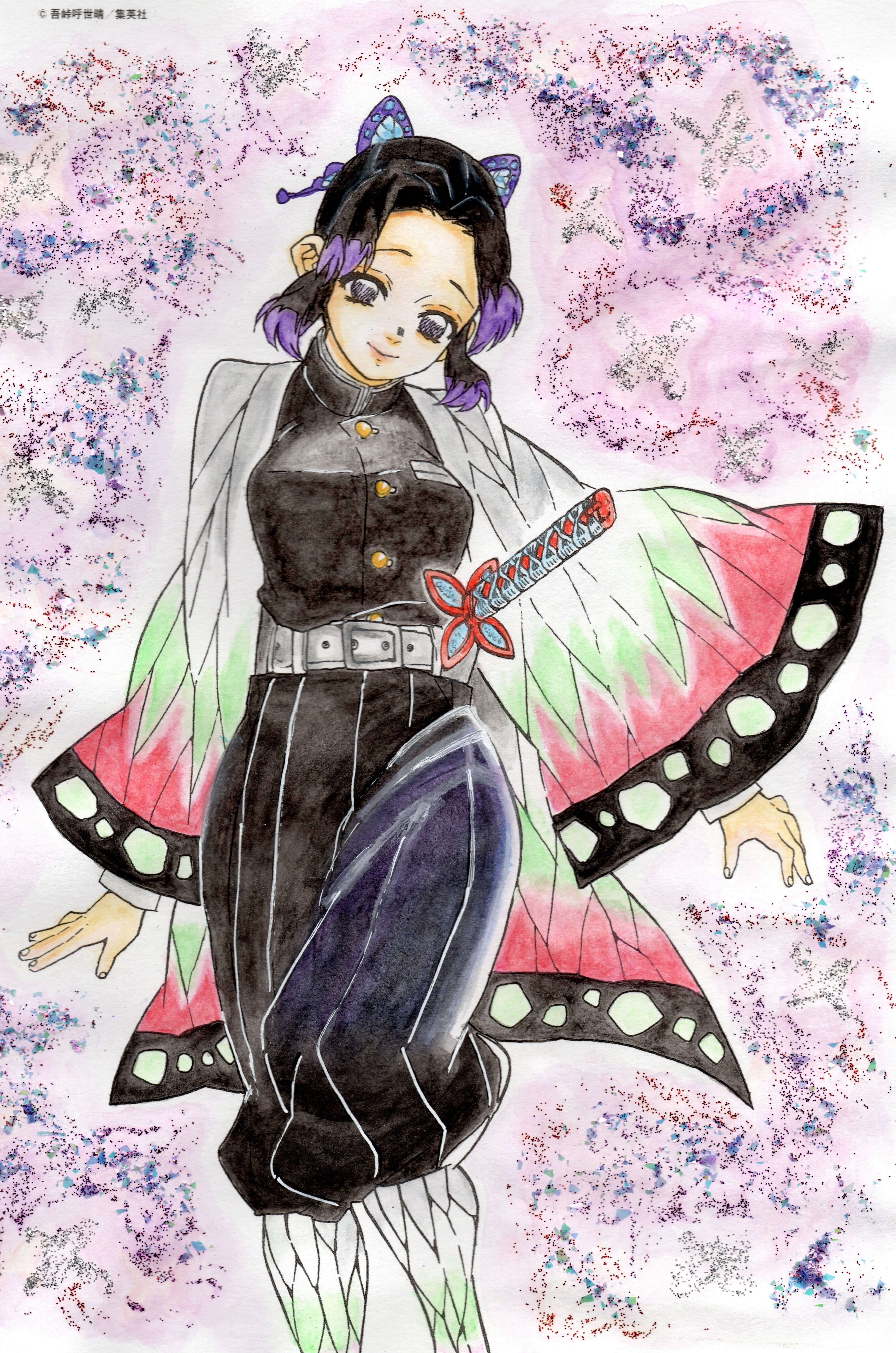 鬼滅の刃塗絵帳×水性色鉛筆｜ポキポキ