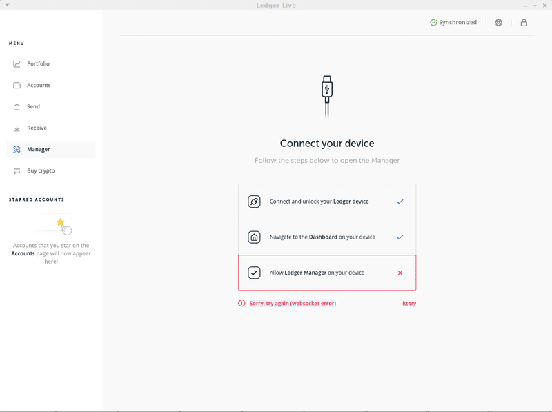 LEDGER LIVE上のWEBSOCKETエラー｜ledgerwallet