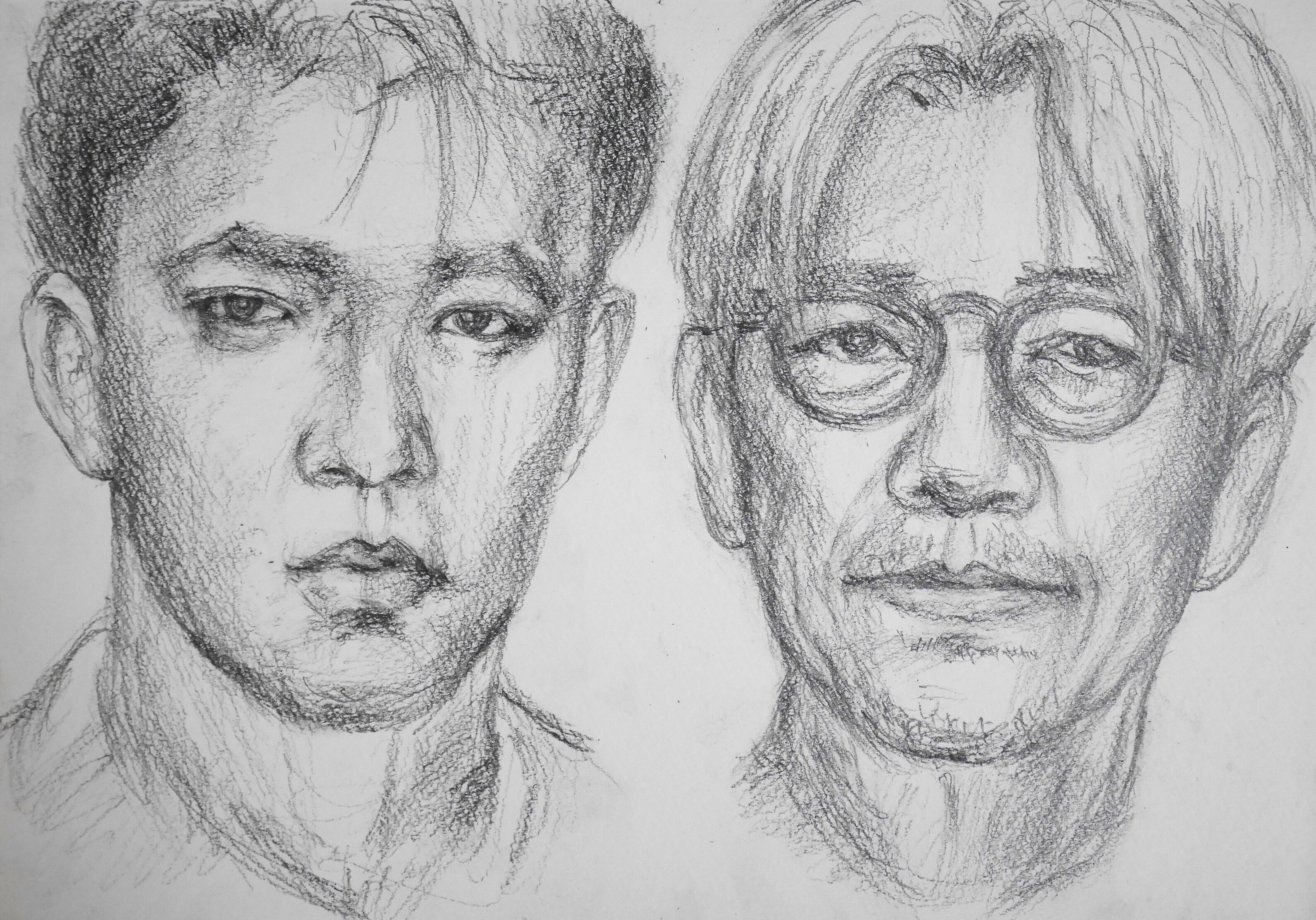 坂本龍一さんを聴きながら描いた、追悼鉛筆デッサン。 久しぶりの人物デッサン｜りら