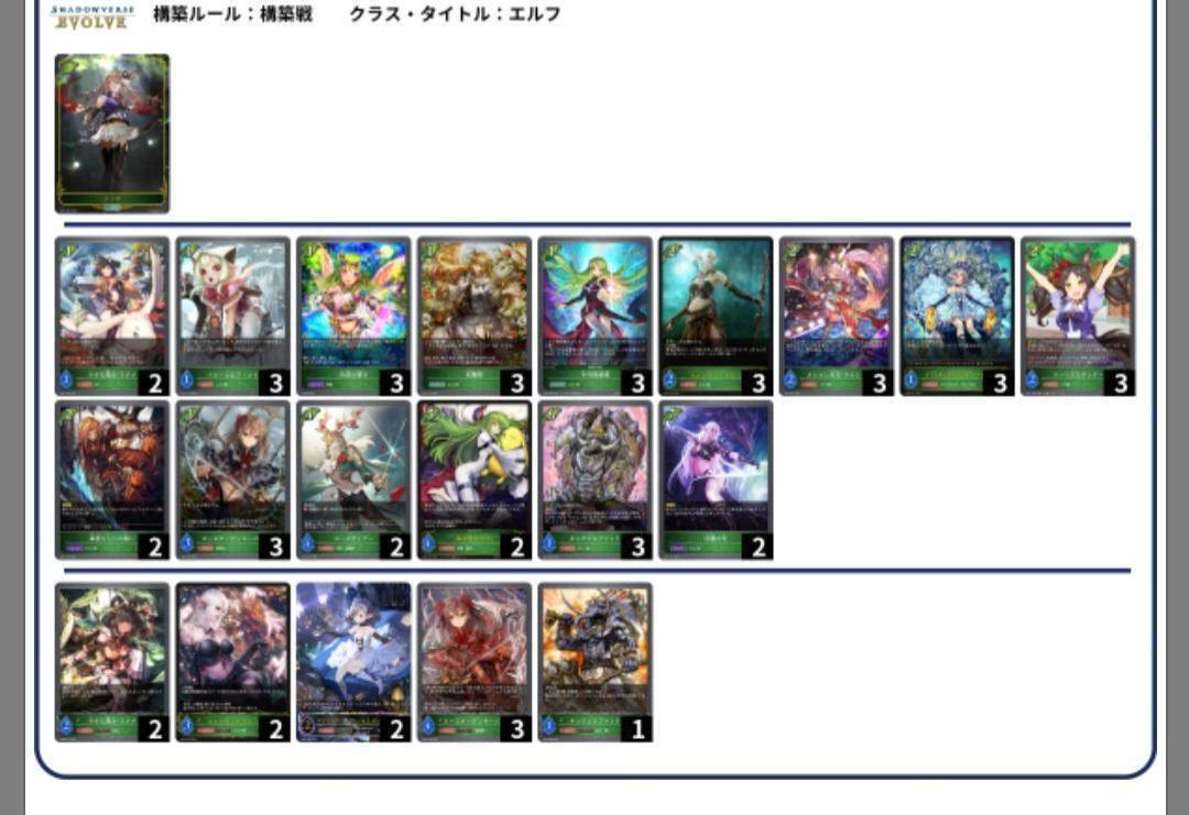 シャドウバースエボルヴ】天星神話のコンボエルフを振り返るノート