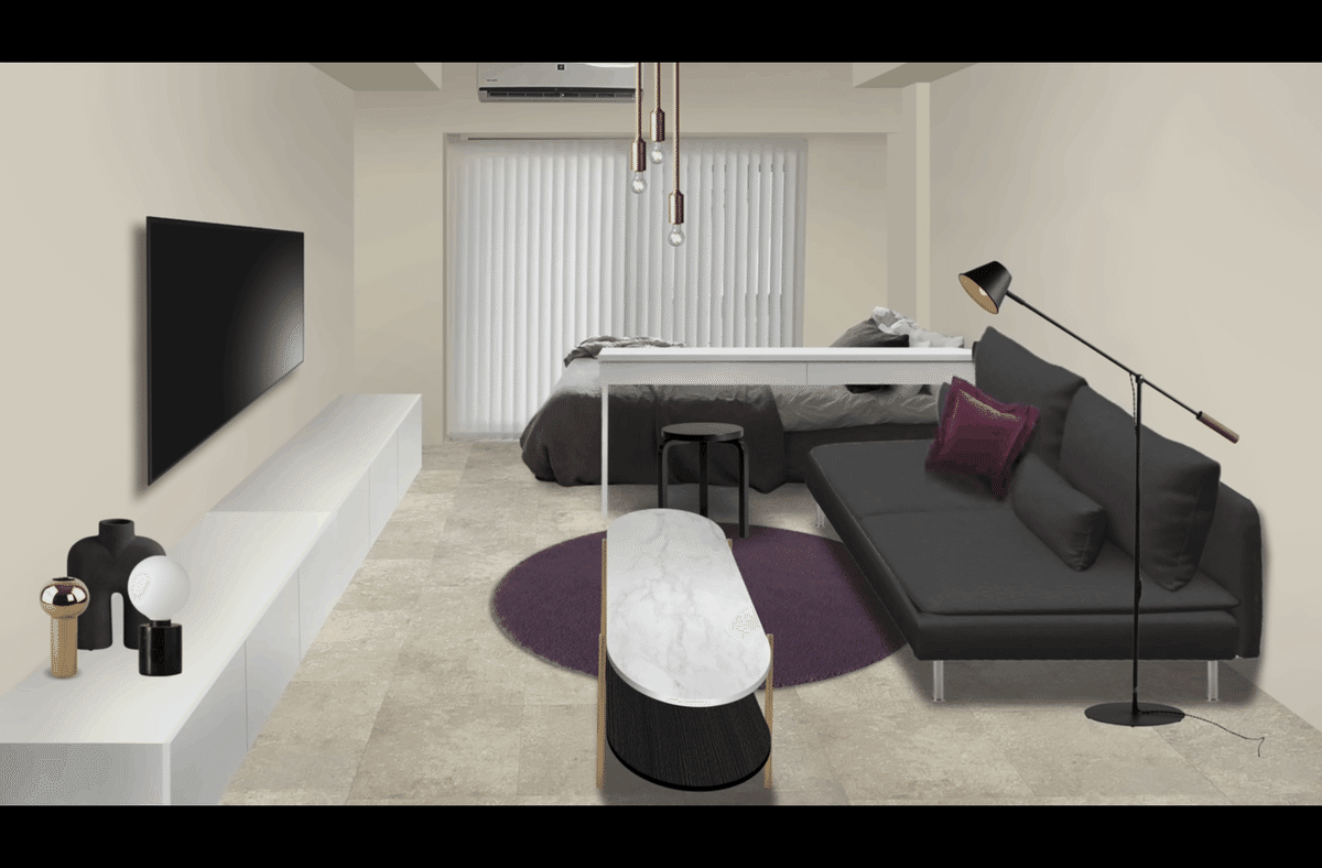 一人暮らしのレイアウト】今ある家具で作るおしゃれなインテリア 一人暮らしのレイアウト】今ある家具で作るおしゃれなインテリア