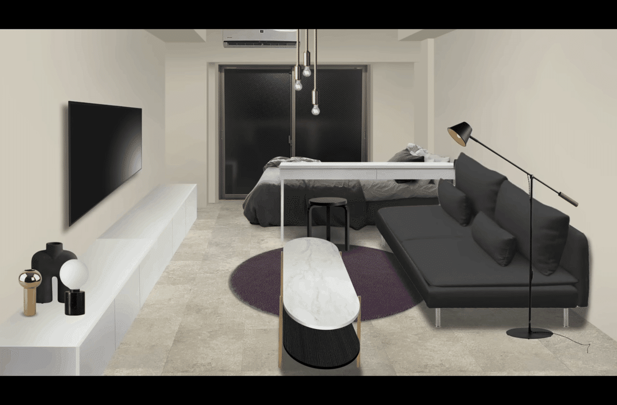 アート239 「宇宙空間(グリーンブルー)」 インテリアコーディネート