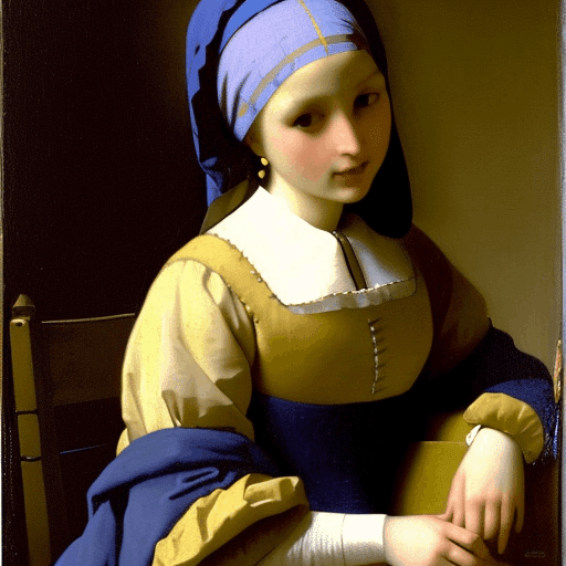 青いターバンの少女/ヨハネスフェルメール（Girl with blue turban/Johannes Vermeer）｜フェルメールAI