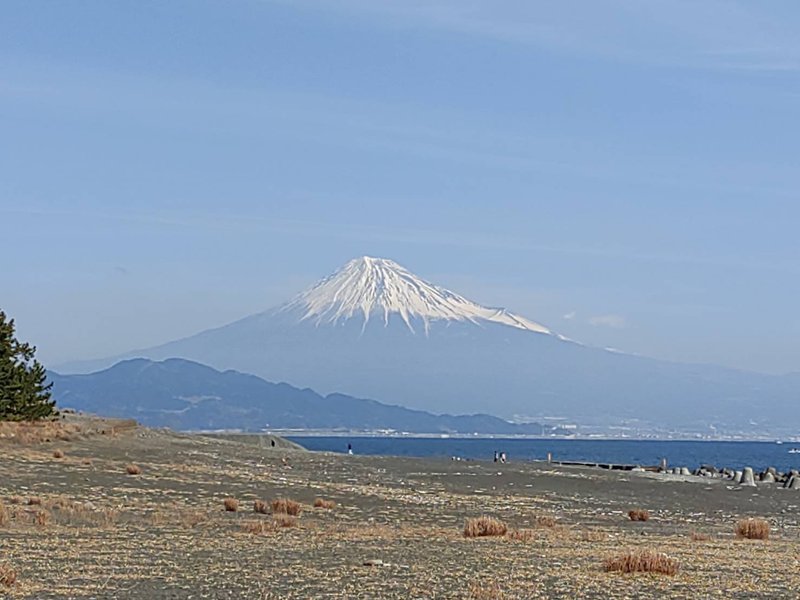 三保松原から見た富士山の写真