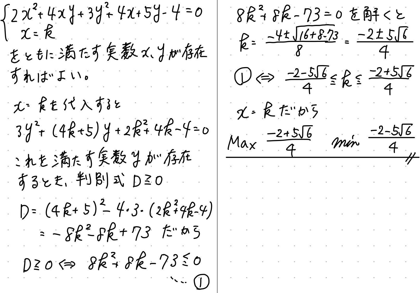 PieceCHECK(2023-13) xの取りうる値の範囲｜東大数学9割のKATSUYAが