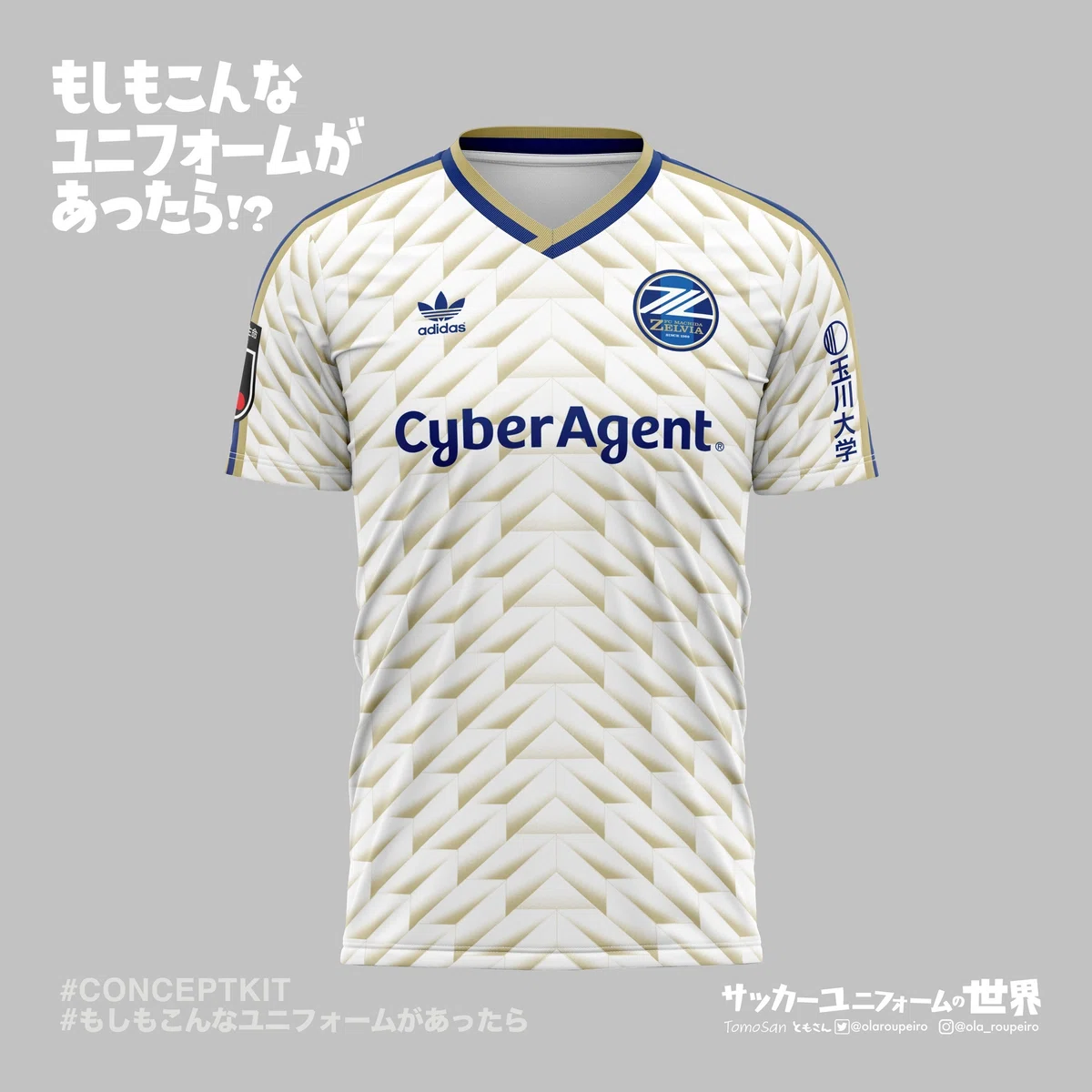 もしもFC町田ゼルビアのユニフォームがadidas1988年デザインだったら 
