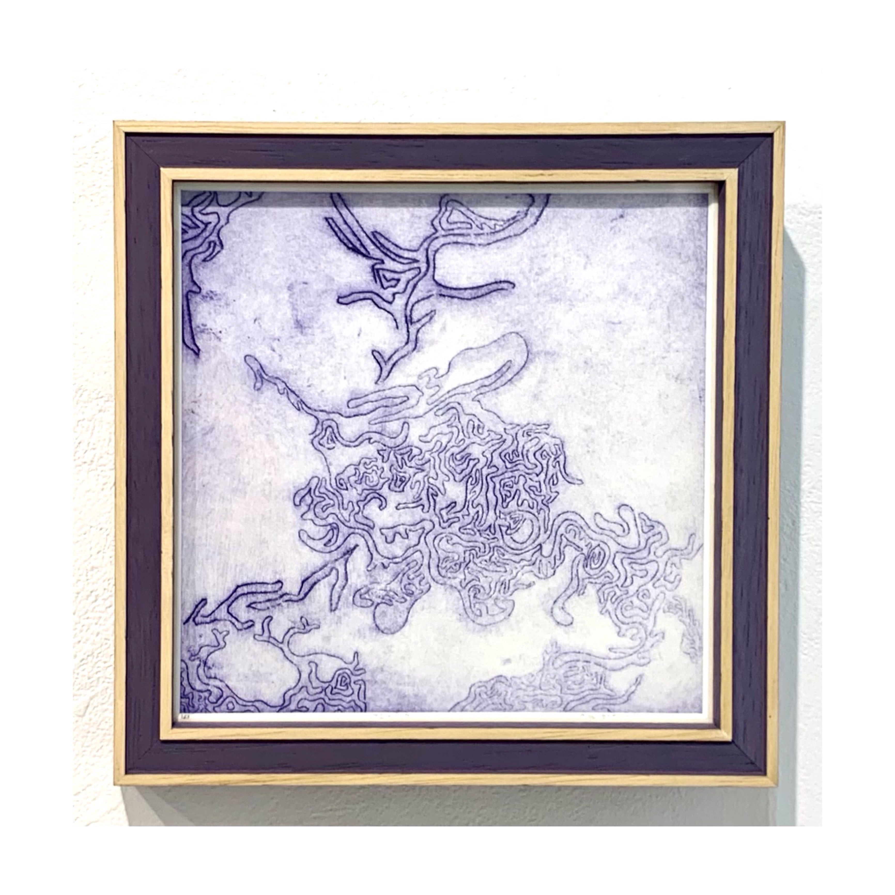 人気新品 57×45㎝水彩画 和紙に描かれた抽象画 額装 絵画 芸術 美術 アート 絵画