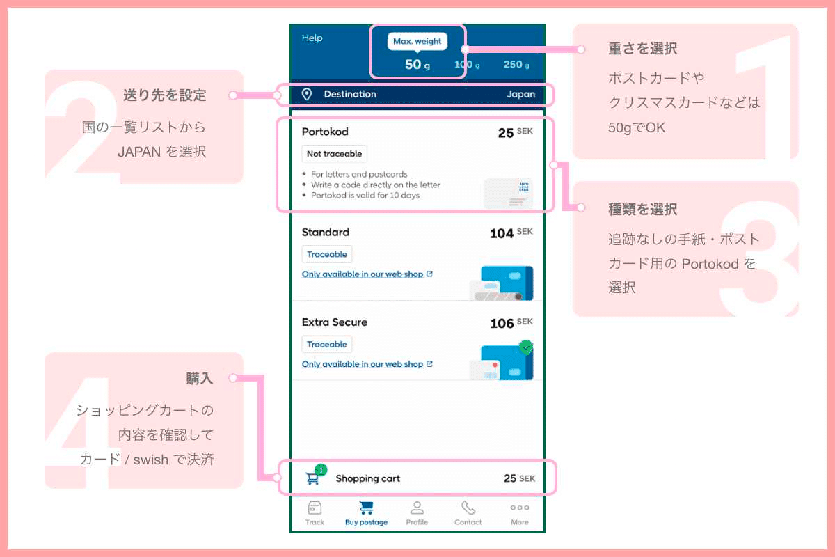 手書きの切手で送れる、ポストカードの送り方inスウェーデン｜れみの新卒スウェーデン渡航記