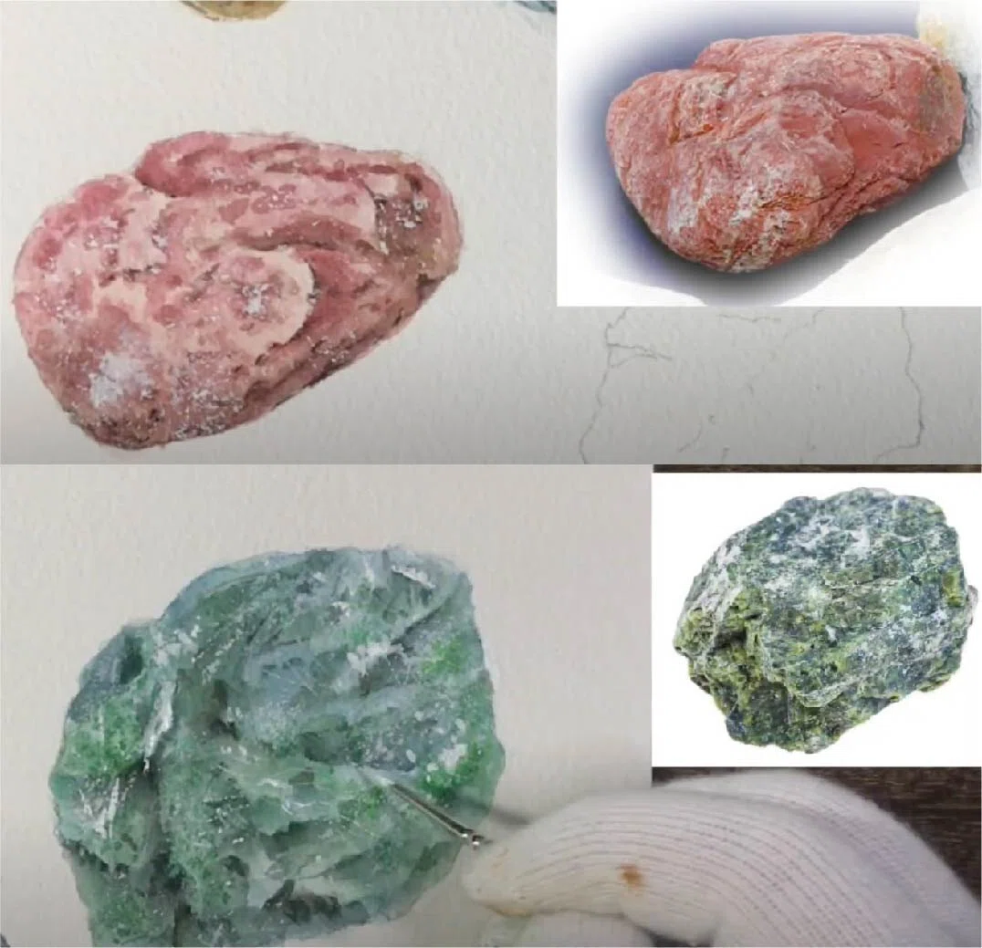 石の色や模様や質感の違いを描く｜フクヰマサミチ