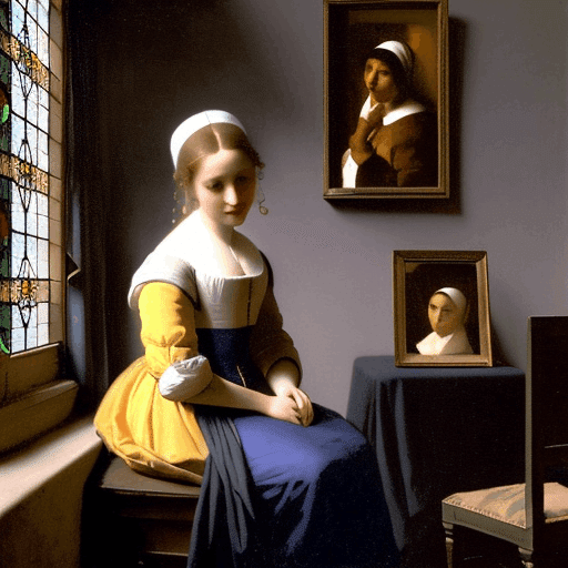 絵画と女(Woman with paintings)/ヨハネスフェルメール｜フェルメール 