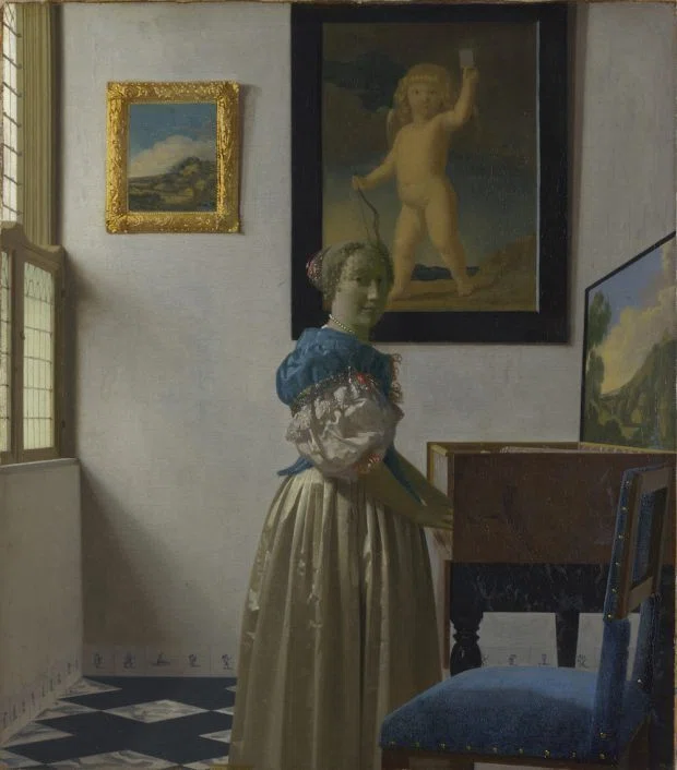 絵画と女(Woman with paintings)/ヨハネスフェルメール｜フェルメール 