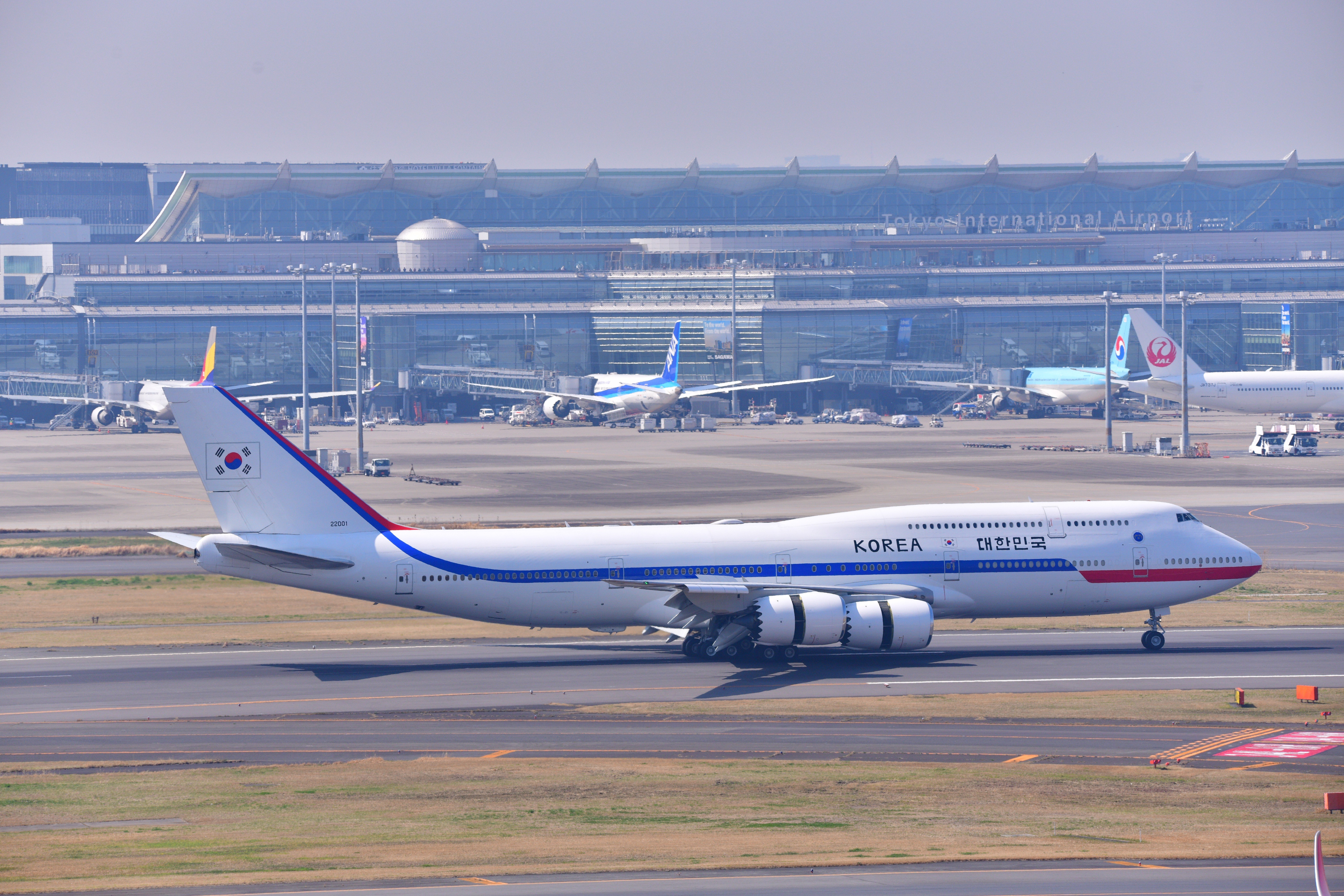 韓国大統領専用機ボーイング747-8、羽田空港初飛来｜ユキカゼ