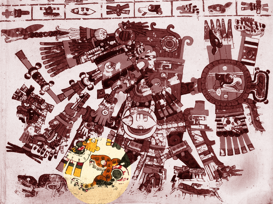値下げ　メキシコ　アステカ神話の守護神の絵　レプリカ 値下げ メキシコ アステカ神話の守護神の絵 レプリカ｜絵画 - 絵画