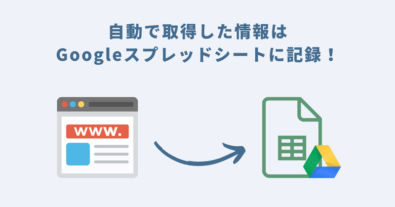 自動で取得した情報はGoogleスプレッドシートに記録！