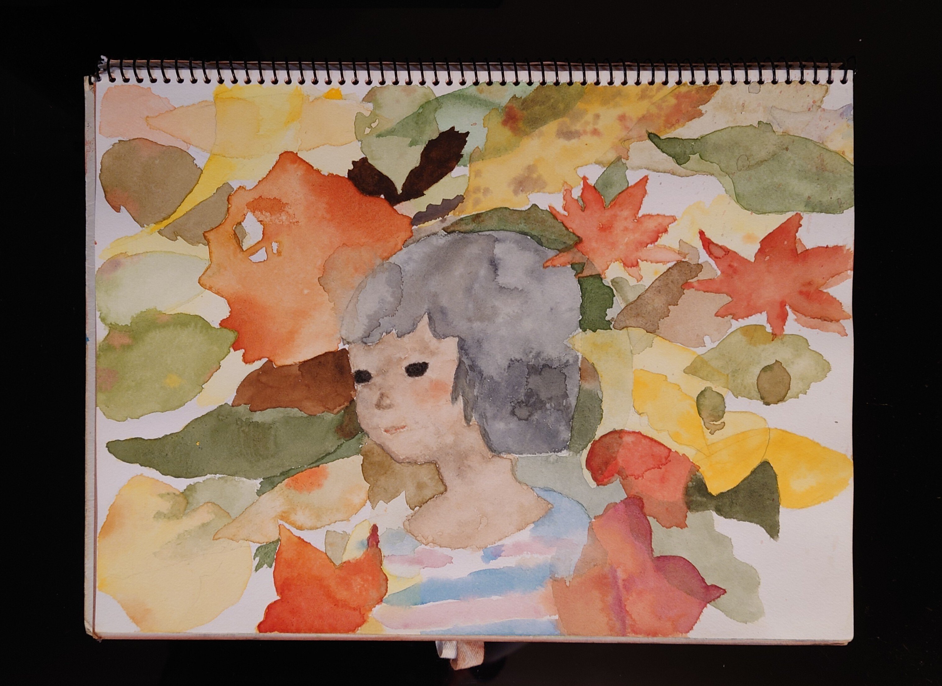 当時を思い出しながら透明水彩で、いわさきちひろを模写していた2017年