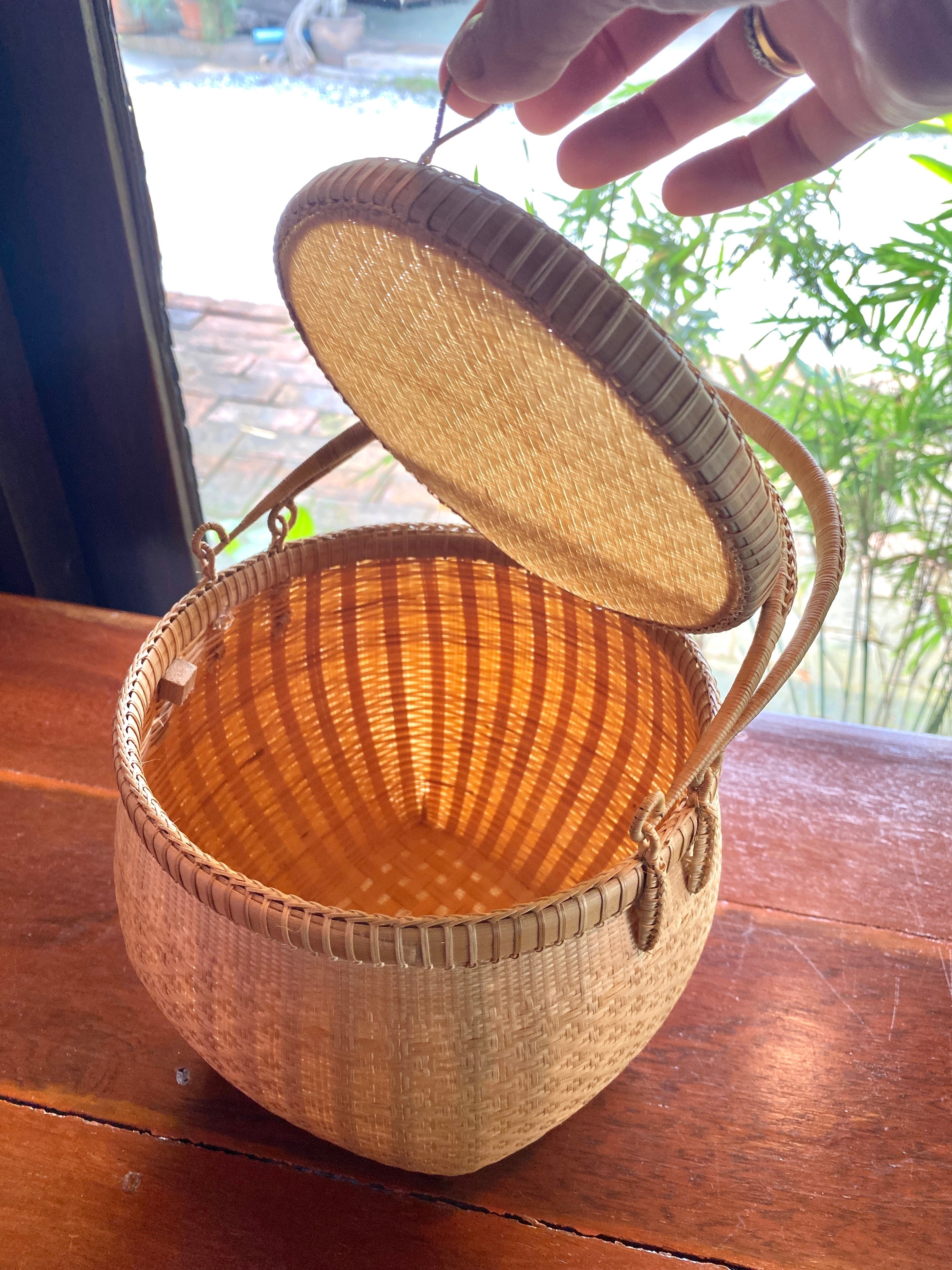 東南アジア タイ山岳民族 古いカントーク ＜状態良好＞ /竹かご/椀籠