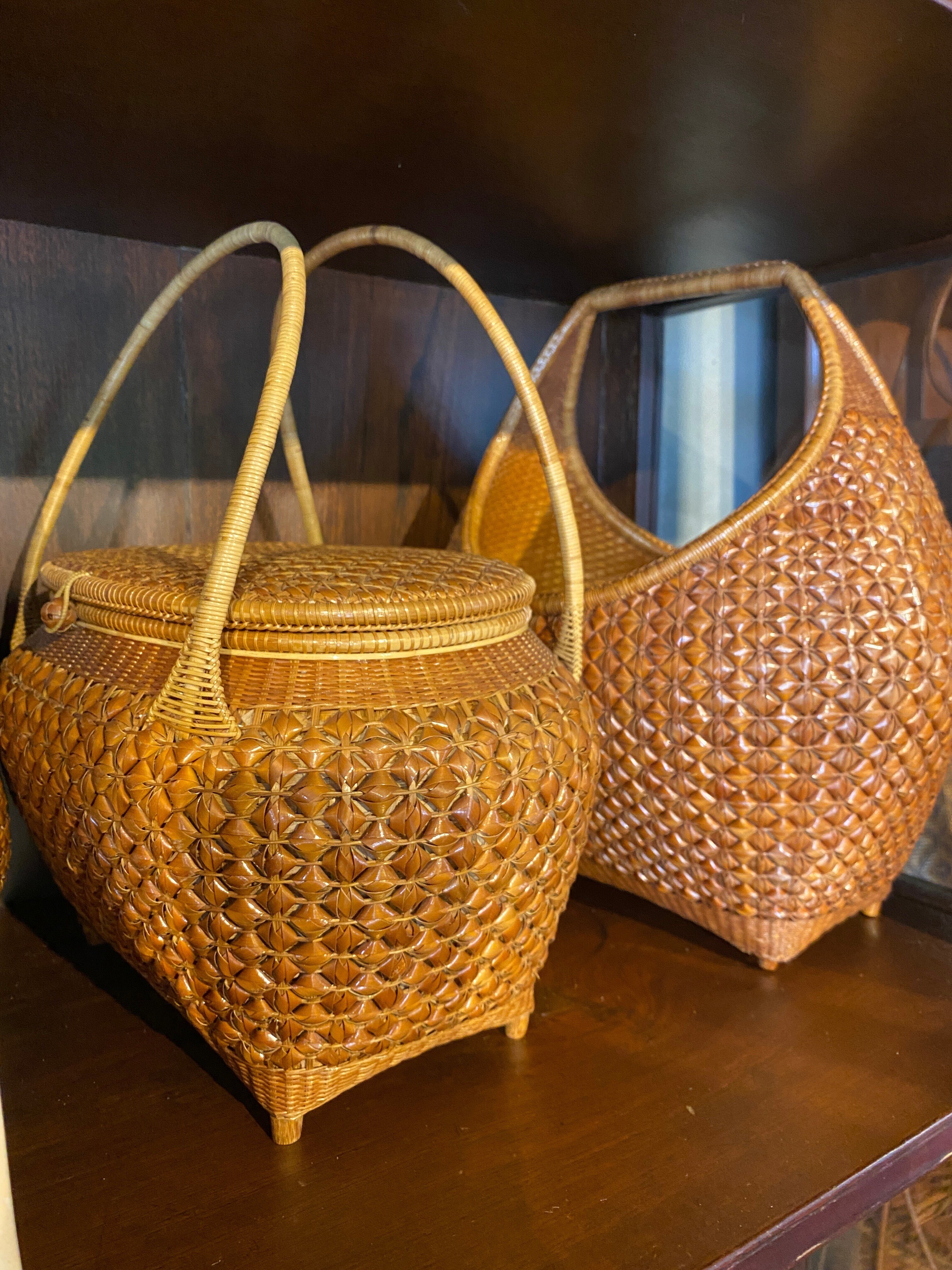 【新品】プラニー工房　（タイ伝統竹細工センター）　バンブー　竹　カゴバッグ プラニー工房 （タイ伝統竹細工センター） バンブー 竹 カゴバッグ