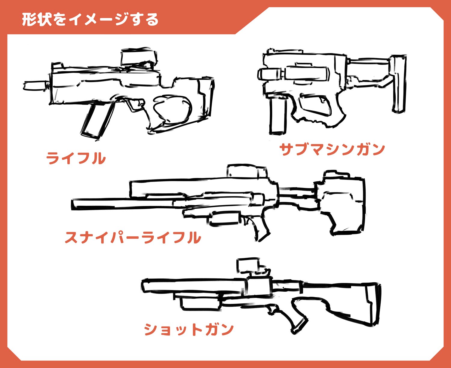 近未来的な銃の描き方を解説してみた｜Gia｜メカ少女イラストレーター