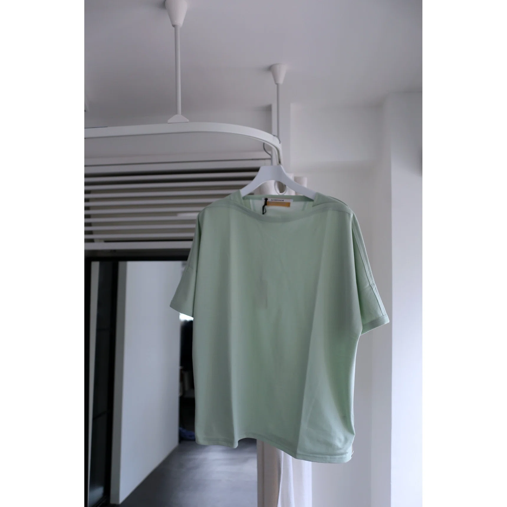 トップス ANSNAM run boat neck shirt kakinoha トップス ANSNAM run