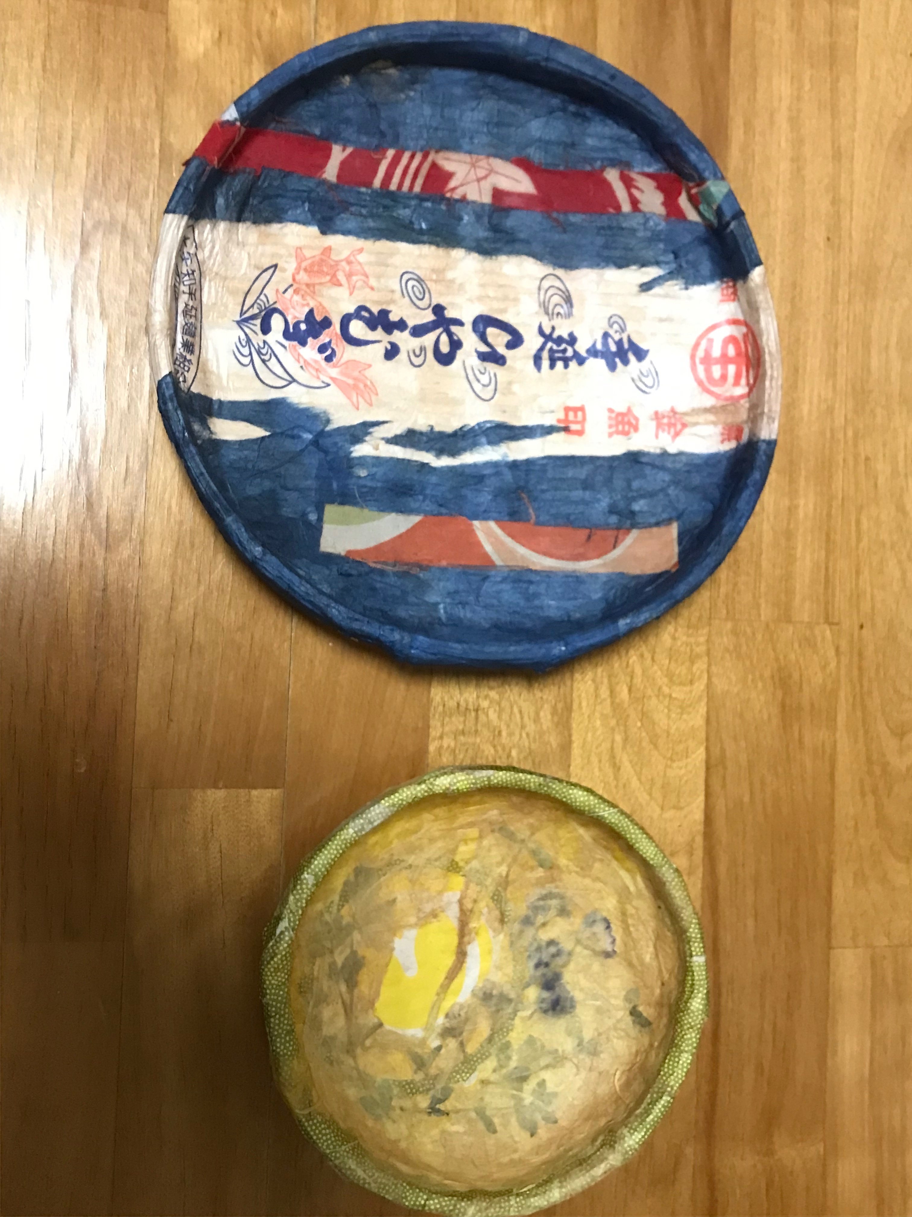 本物一閑張り　１００年前の物　紙と布を貼り合わせ漆で固めた軽く頑丈な物60%値下 本物一閑張り 100年前の物 紙と布を貼り合わせ漆で固めた軽く