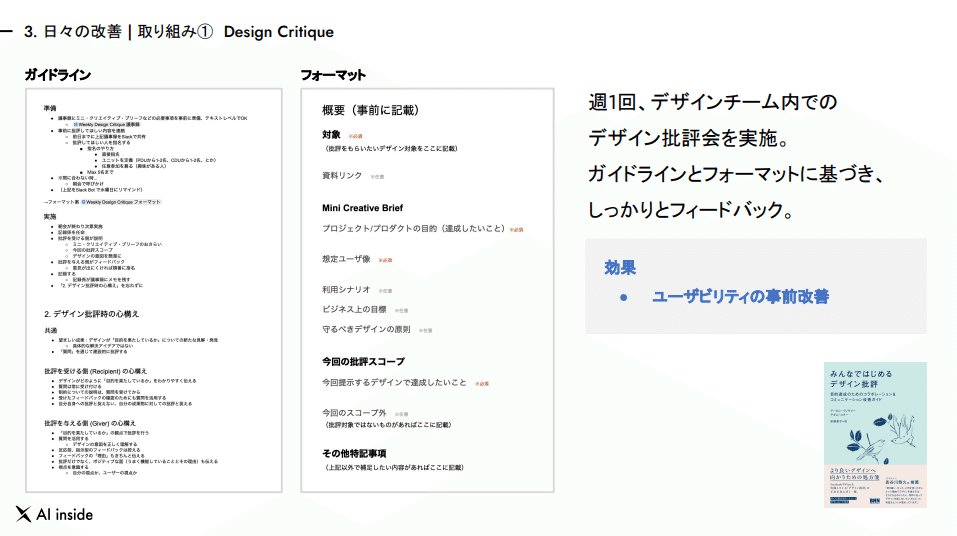 日々の改善 | 取り組み① Design Critique