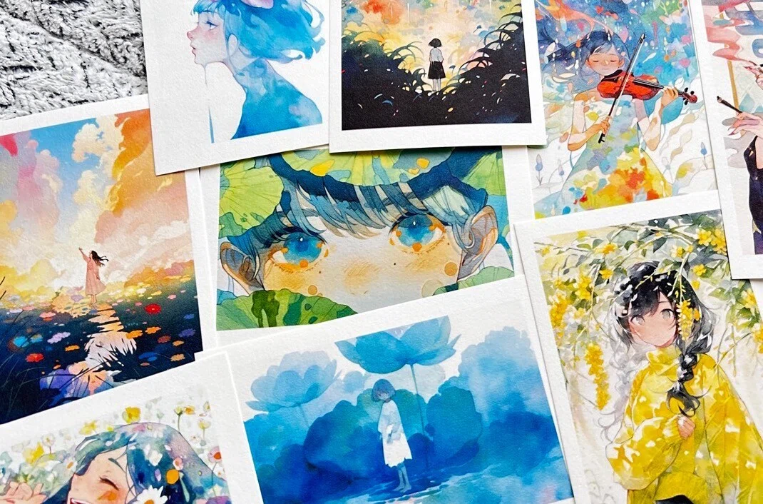 AIで作った水彩画を和紙にプリントすると本格的なアートになる｜いすむ