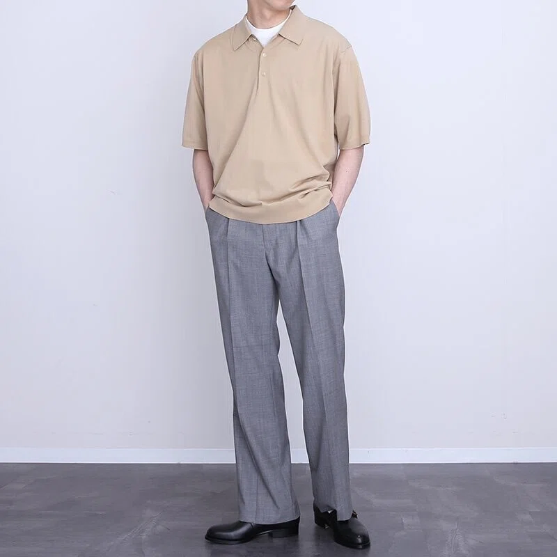早くもラスト1点！【AURALEE】SUPER HIGH GAUGE COTTON KNIT POLO 
