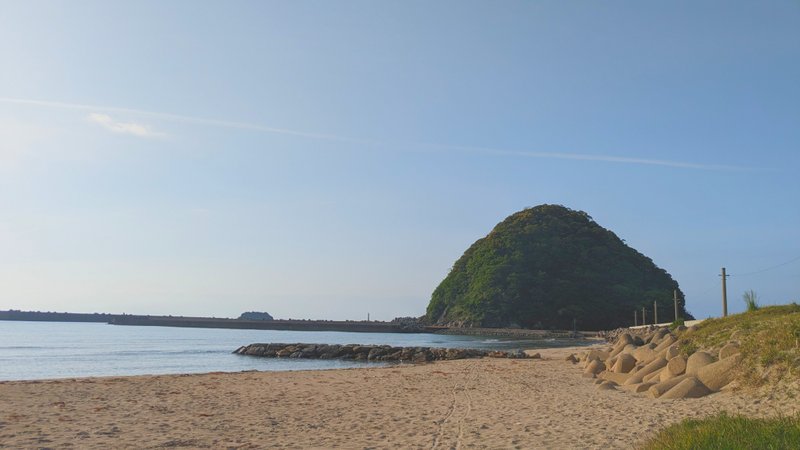 居組港の近くにあるビーチの様子