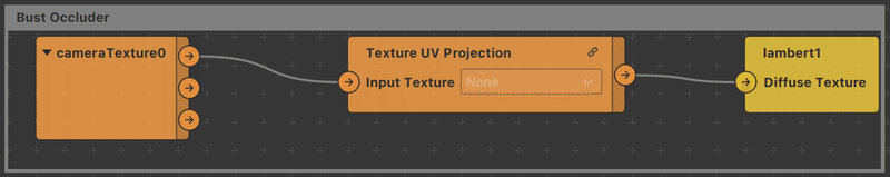 cameraTexture0 ▶︎ Texture UV Projection ▶︎ lambert1
