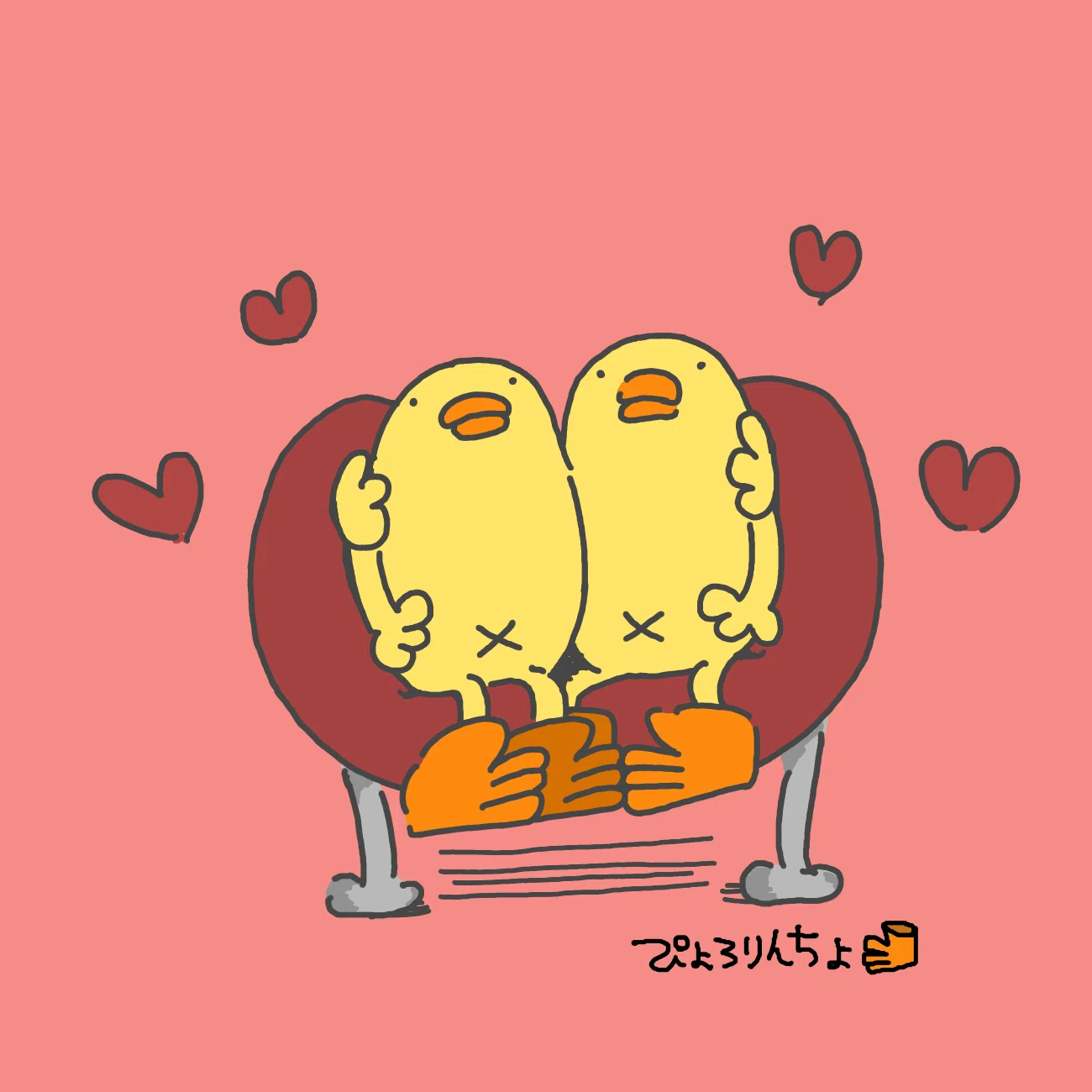 今日のひよこ人間ぴよ（イラスト） and インスタLIVE配信あったかい