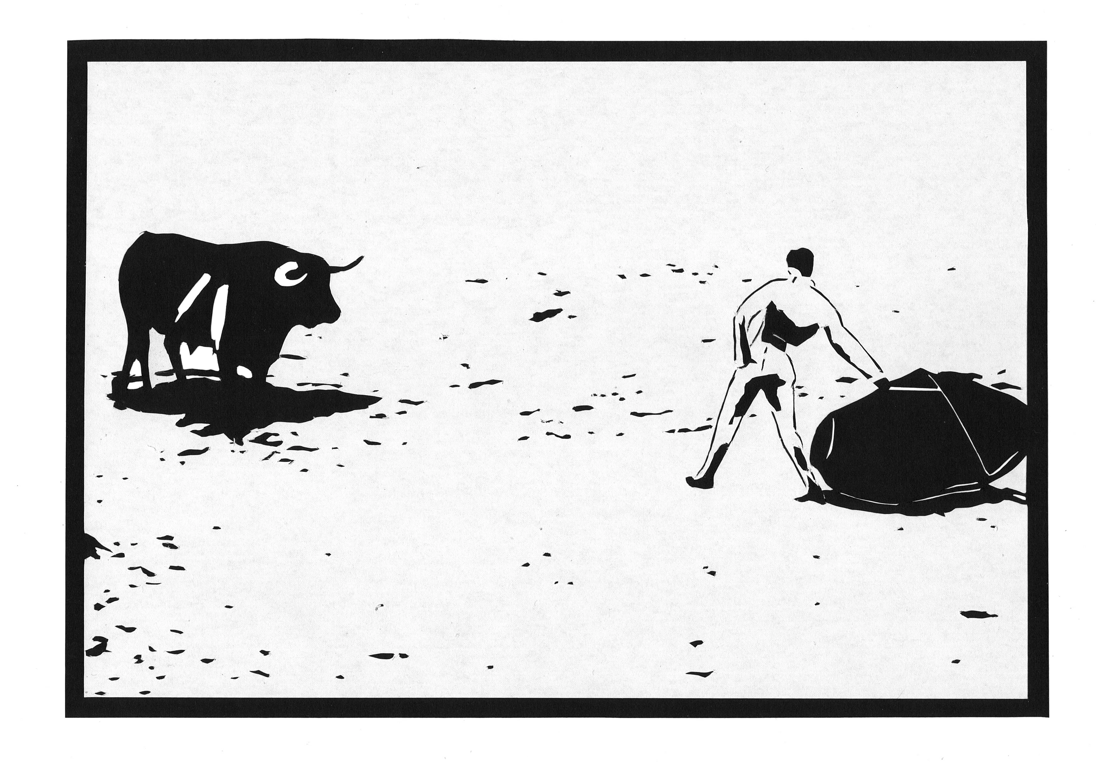 切り絵で世界旅」闘牛（マドリッド／スペイン）「真実の瞬間」を求めて