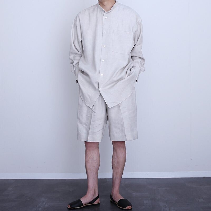 大人女性の Postelegant シルクリネンショーツ パンツ