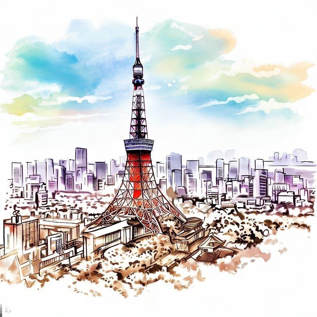 東京タワーの塗り絵｜TAK_VN