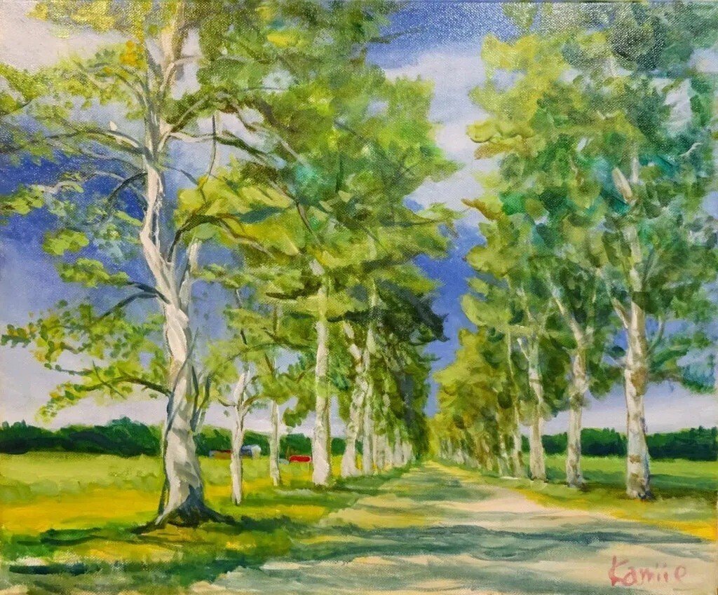 白樺の森】#油彩画 #芸術 #油絵 #絵 #アート #oilpainting #oil