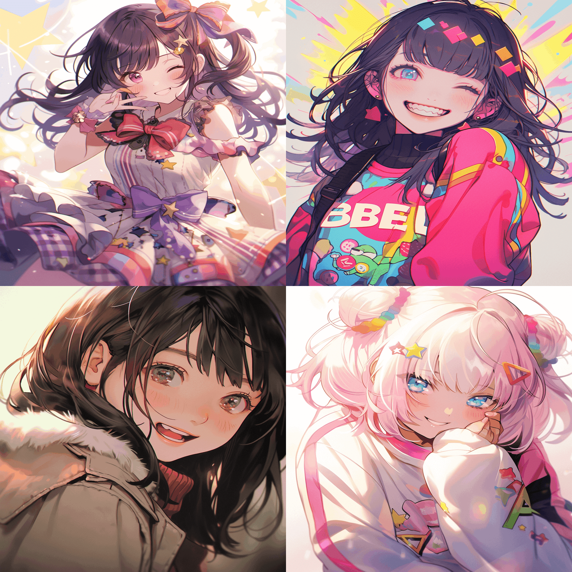 AIイラストの笑顔呪文の比較検証【nijijourney】｜れんがもち@nijijourney