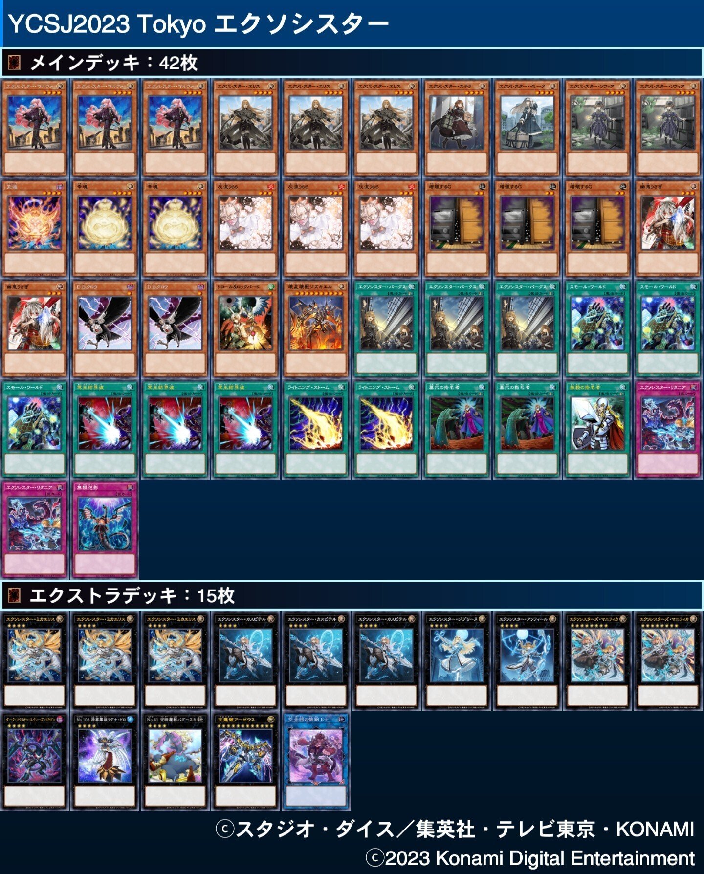 高級品市場 YCSJ】エクソシスターデッキの反省【1-2-0】｜銀ちゃん 遊戯王OCG デュエルモンスターズ