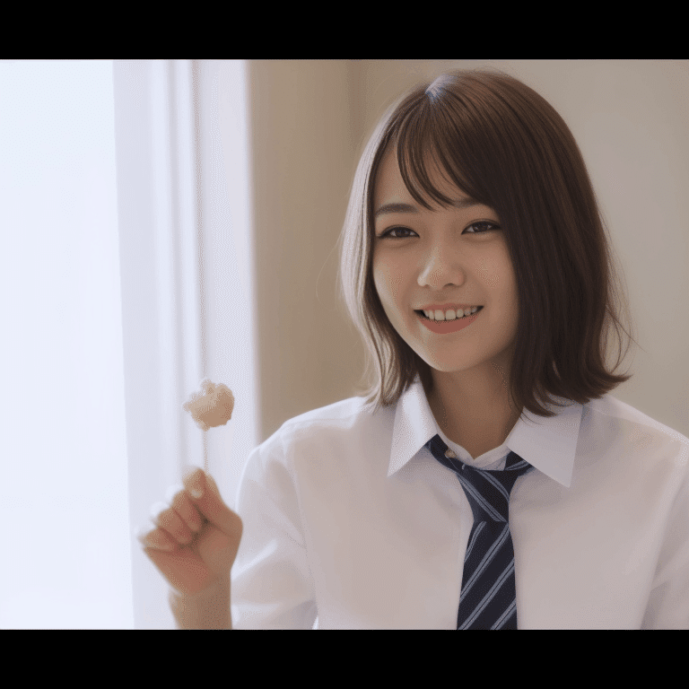 AI・Shiori 女子高生の詩織がケーキを食べる動画生成！（アドビストック動画）img2img+Python｜りとるけい