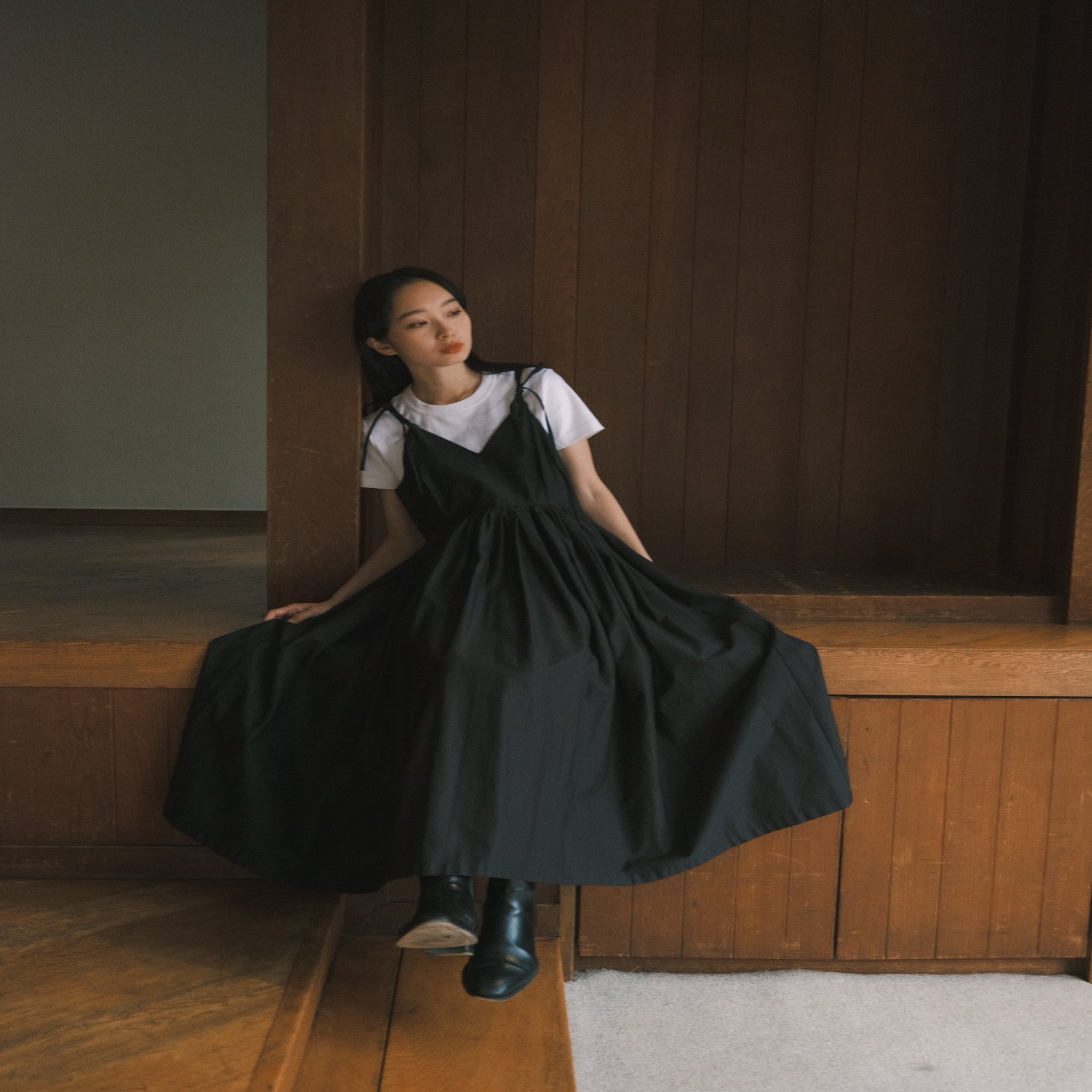 foufou オープンカラーヘリンボーンワンピース M primitive open  