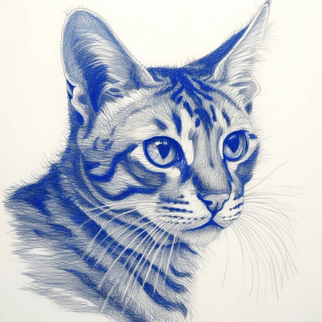 AI猫写真 vol.48 ブループリントアート｜Yoshihiro Tanaka | taziku