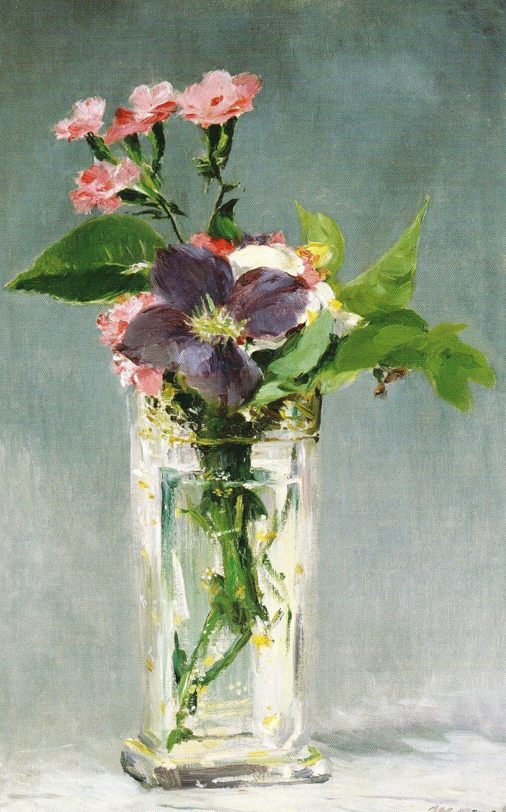 油彩画 花瓶に生けた花 油彩画 花瓶に生けた花