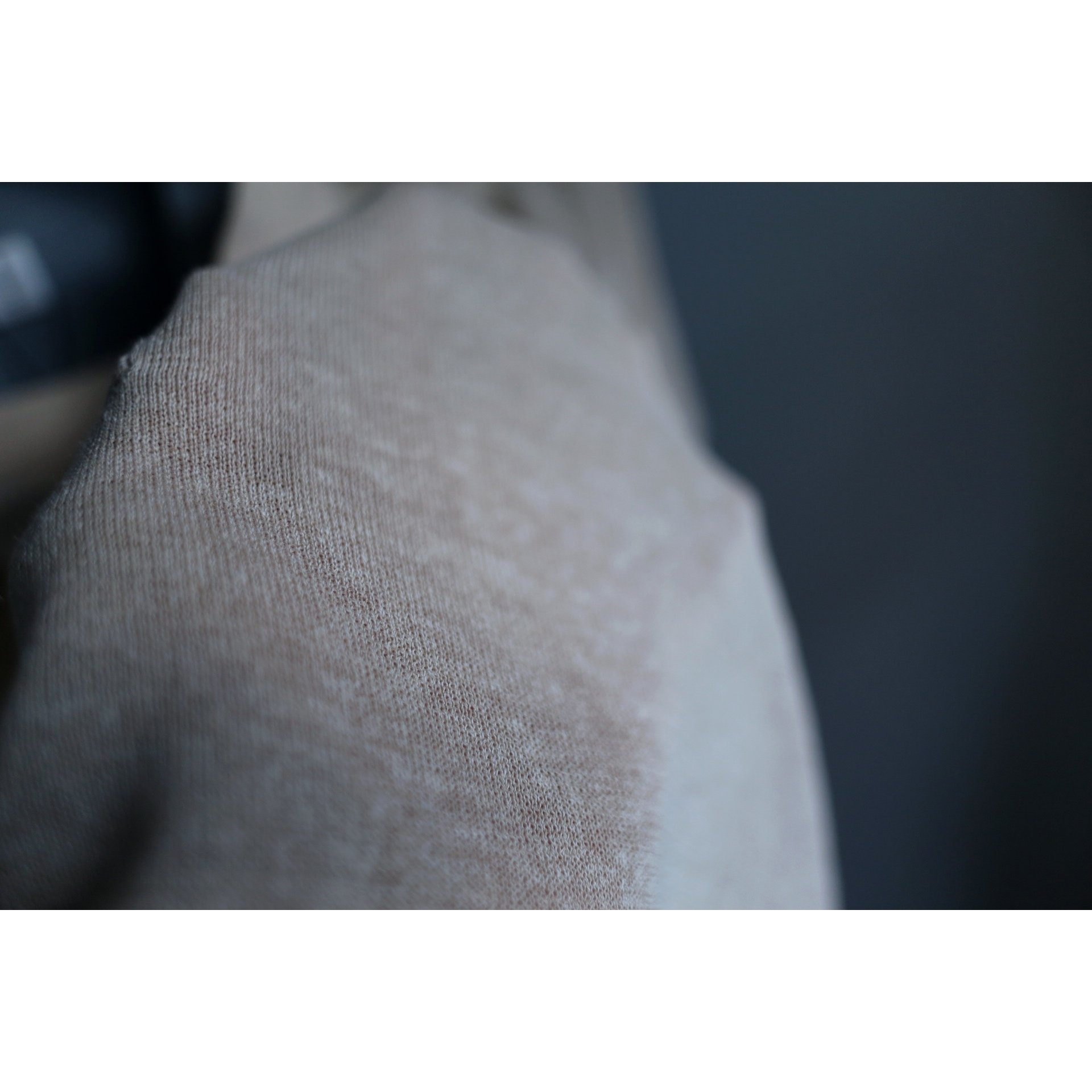 【美品】メイアス LINEN MIX SHEER PULL OVER L ブルー MEIAS (メイアス)