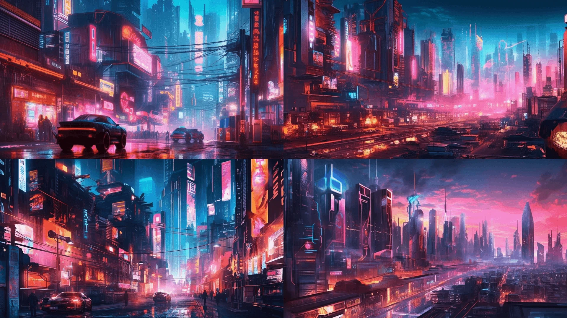 無料】Midjourneyでサイバーパンク未来都市の景観を表現するプロンプト