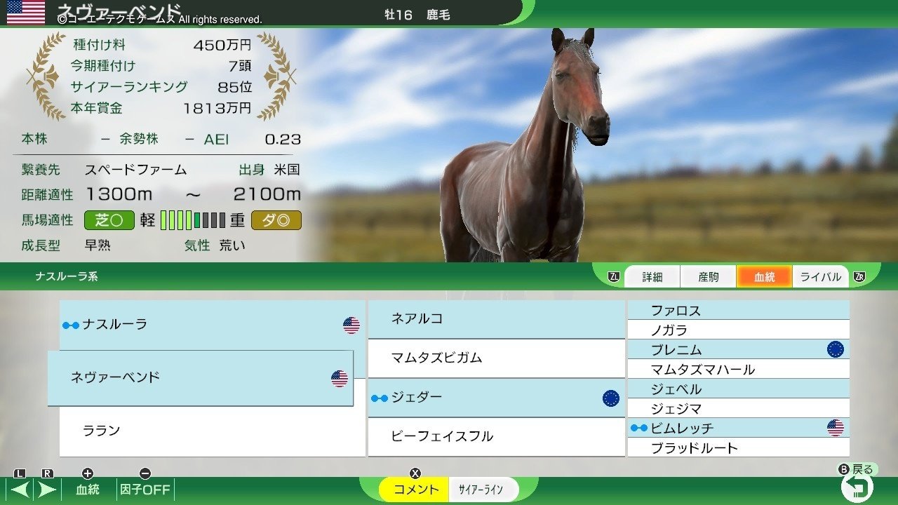 Winning Post 10 ネヴァーベンド 系統確立(最速確立)｜アリゼオ