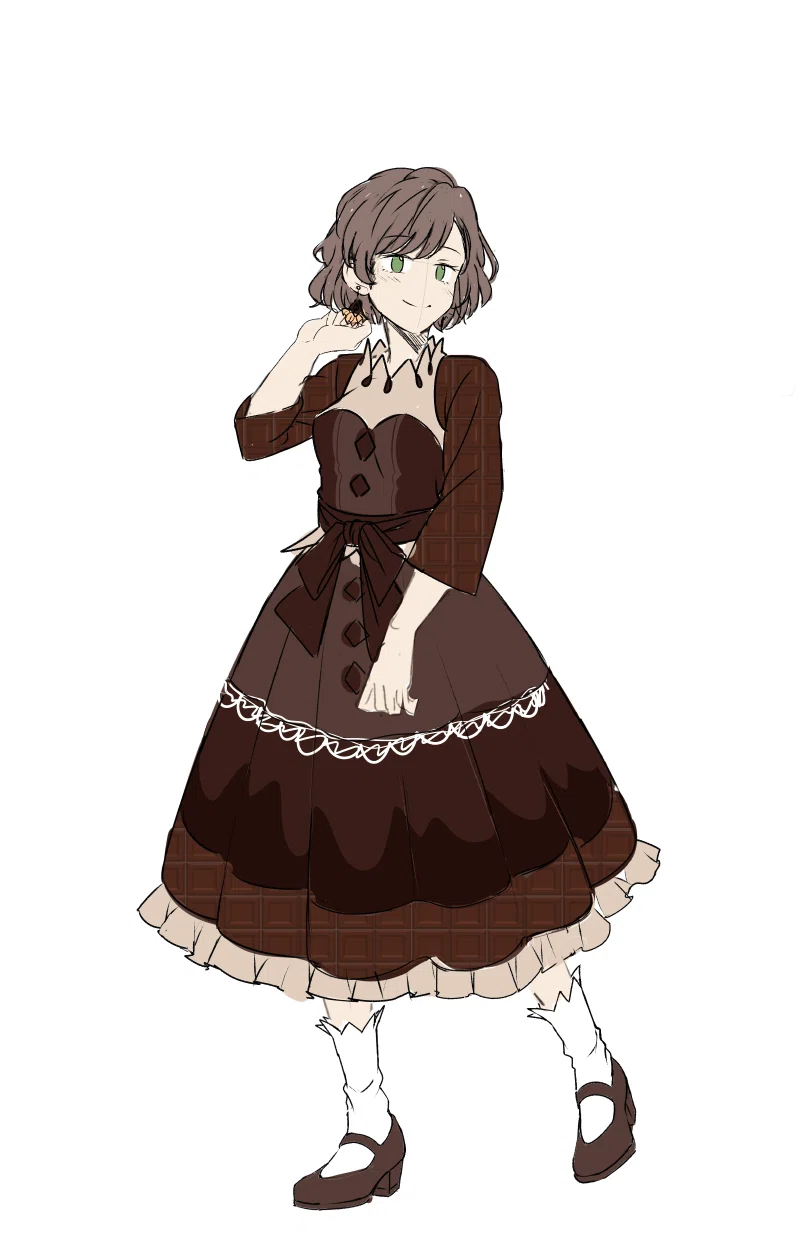 チョコちゃん♪♪♯♭様　確認用ページ うちの子フード】チョコレートちゃん＊イラスト制作過程｜柑橘コウ✦Framer