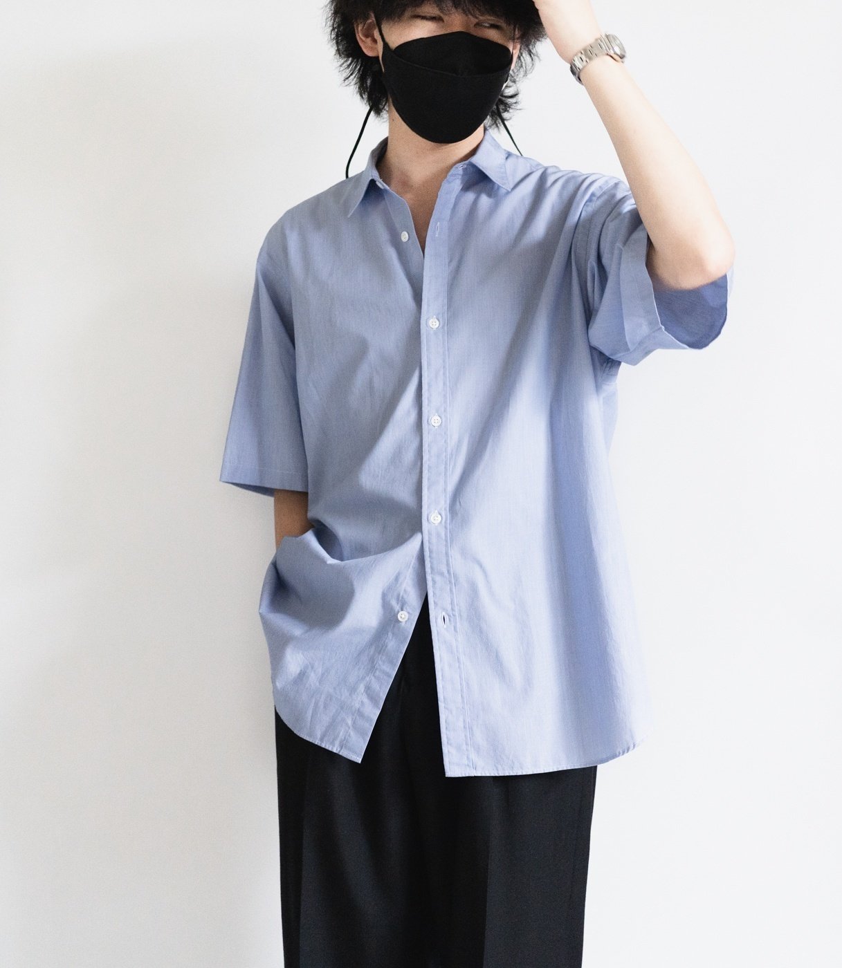 comoli ショートスリーブシャツ　サックスブルー COMOLI (コモリ) コモリ ショートスリーブシャツ [SAX] が入荷