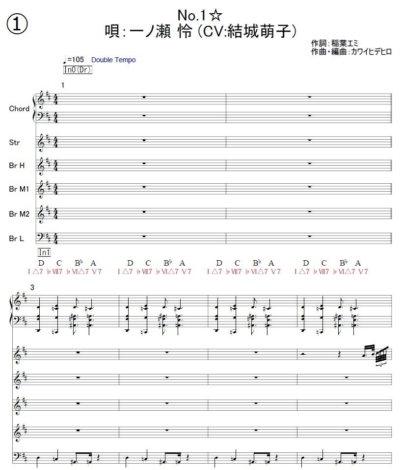 No.1☆ コード譜 度数付き (一ノ瀬怜 アイプラ IDOLY PRIDE) ｜まー