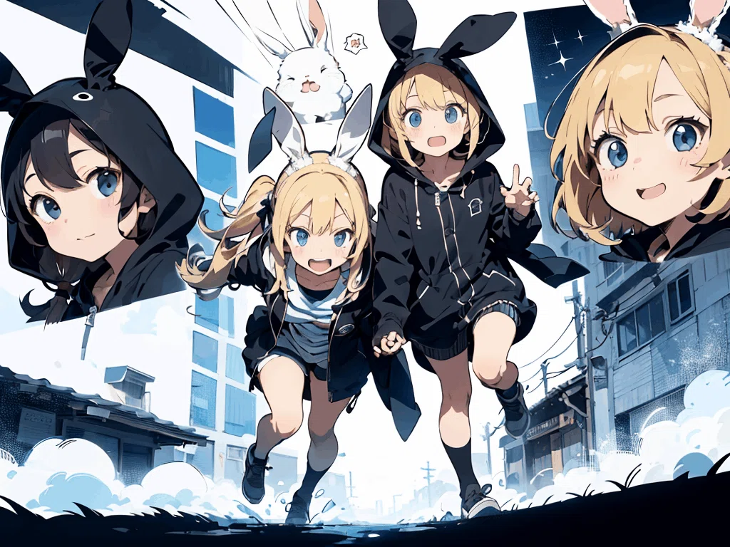 Hood Pattern Example Thinking About Raincoats: Rabbit Edition (Stable Diffusion)|Dorothy_ai
